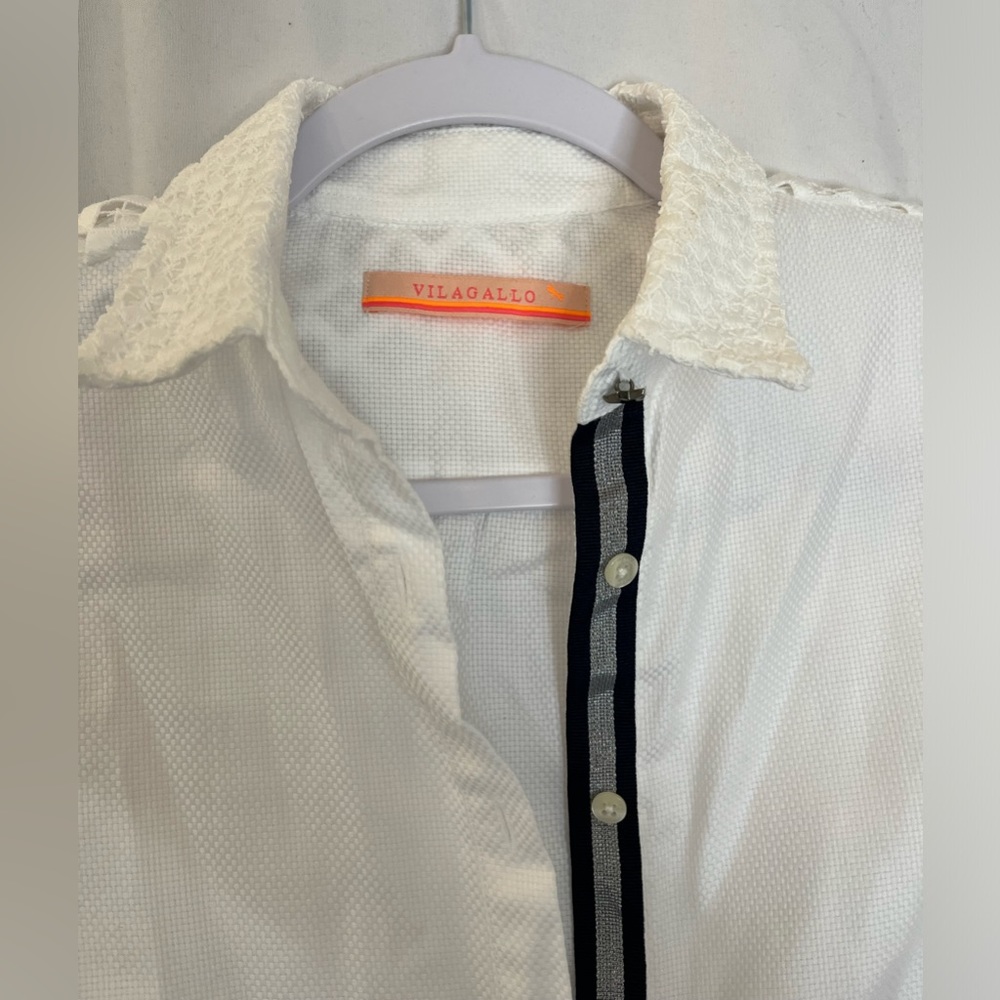VILAGALLO White Blouse with Star Button